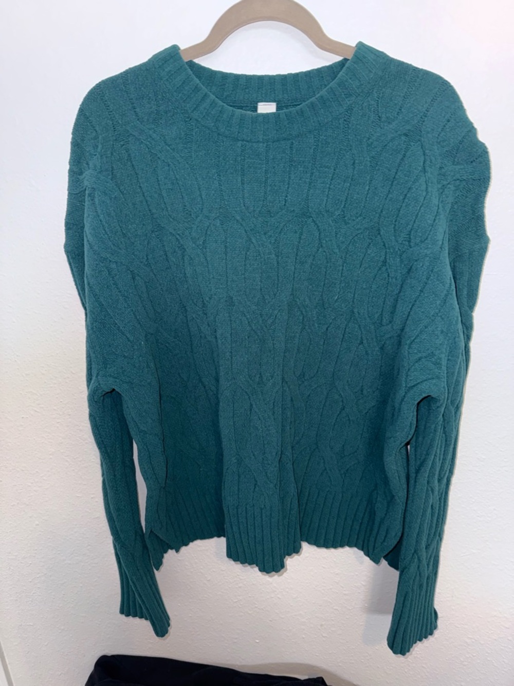 lululemon athletica Teal Cable Crewneck Sweater